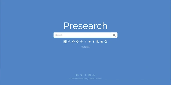 Presearch arama motoru