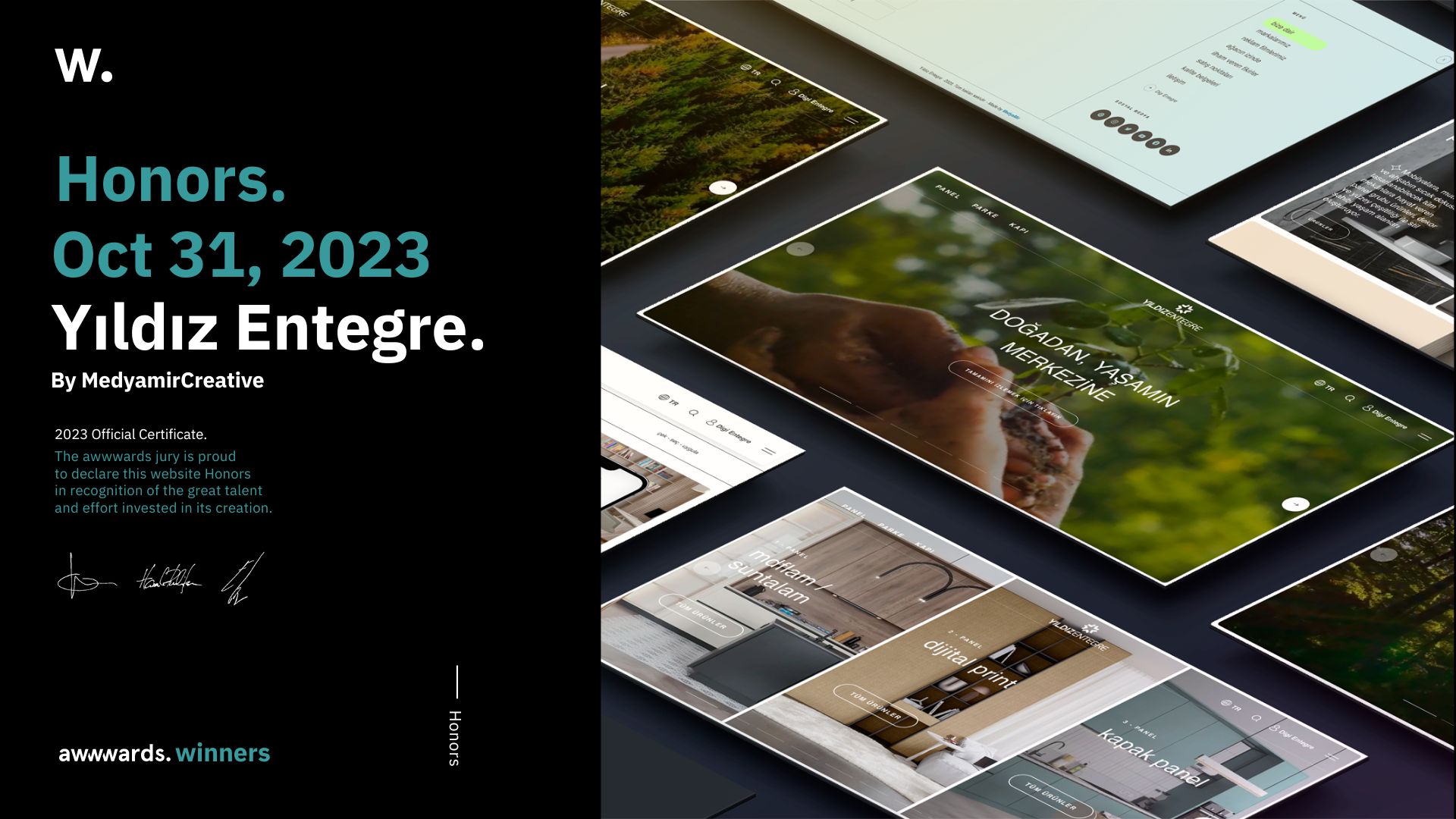 Yıldız Entegre Website Wins Awwwards 2023 Certificate!